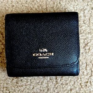 Black leather coach wallet